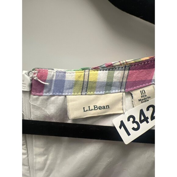 L.L. Bean Womens Plaid Sleeveless Summer Dress Size 10 - Picture 6 of 8